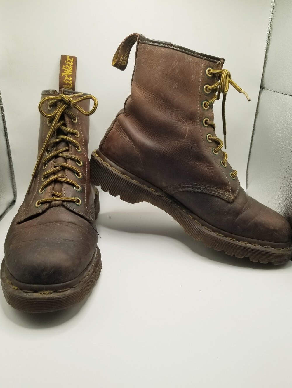 Rare Made in England Dr. Martens Vintage Brown Leather 8 Eye Boots
